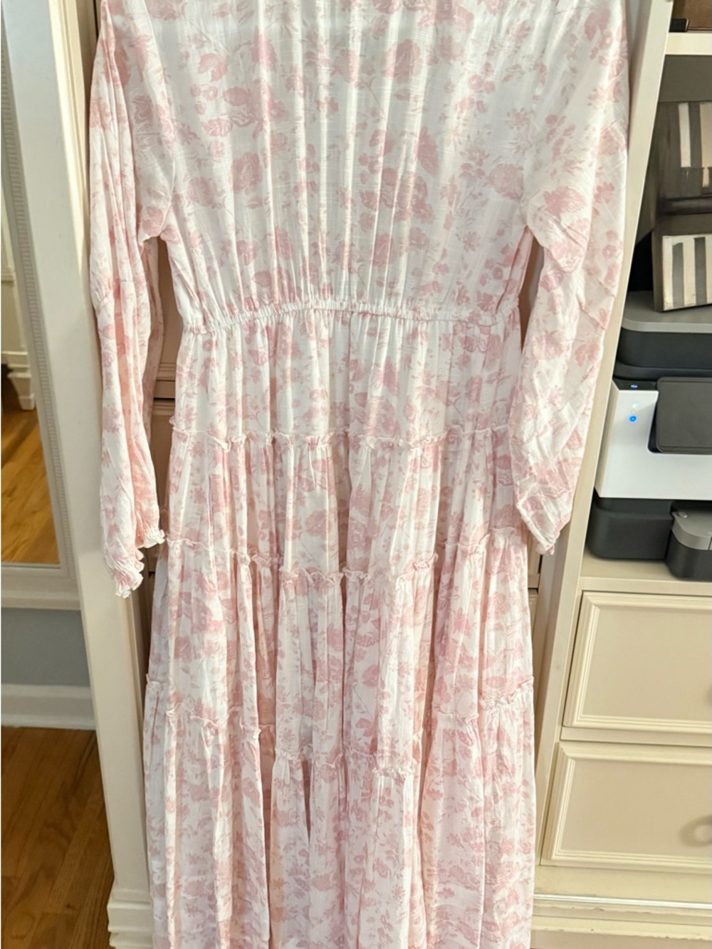 NWT Free People Pale Pink Floral Tiered Maxi Dress - Picture 2 of 3
